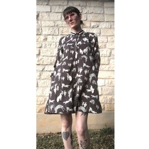 Zara Cat Shirt Dress Small